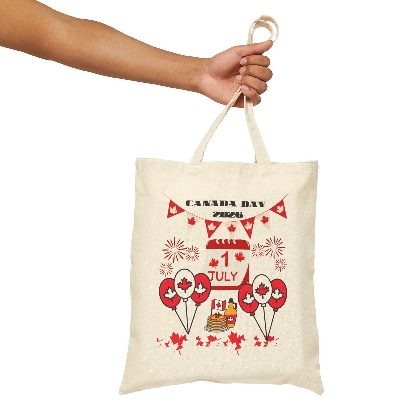Canada Day Cotton Tote Bag — Happy Canada Day Patriotic Maple Leaf Design