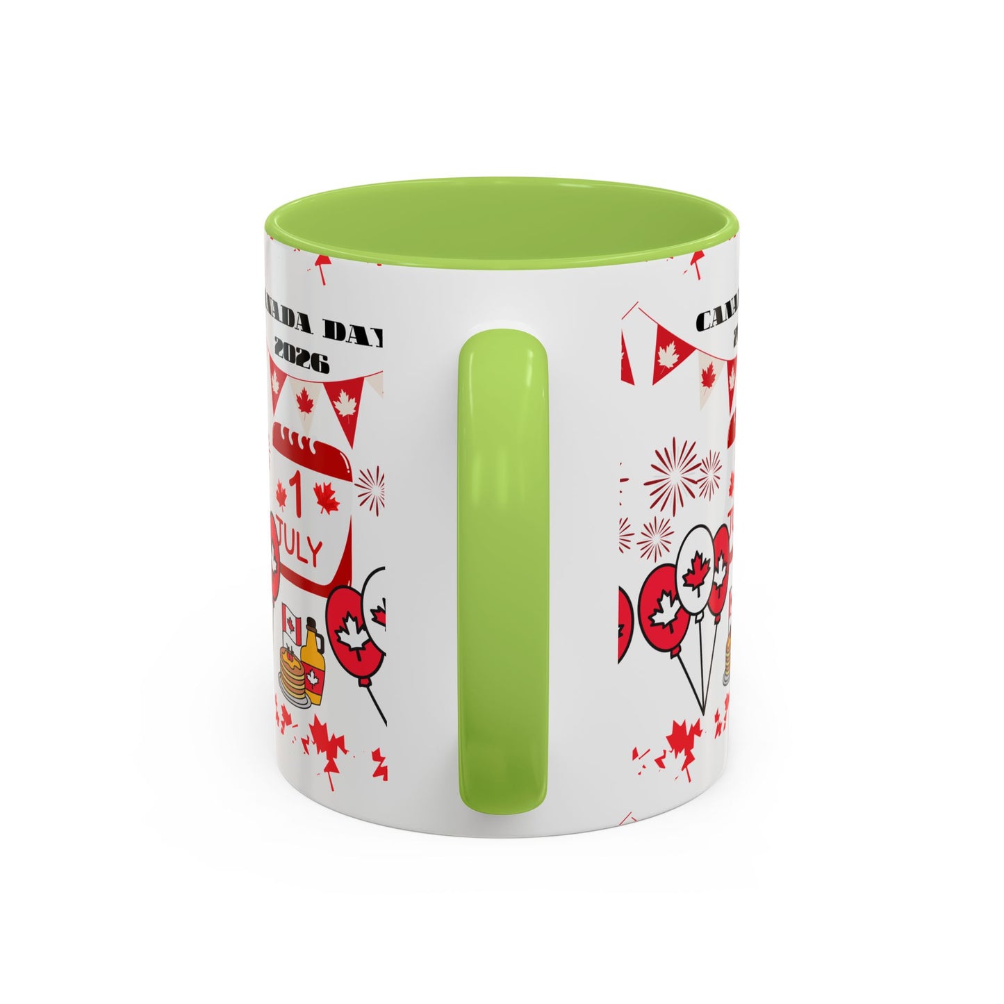 Canada Day Coffee Mug - 1 July 2026 Red Maple Balloon Accent Mug