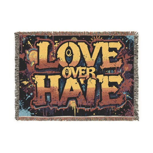 Love over Hate Woven Blanket