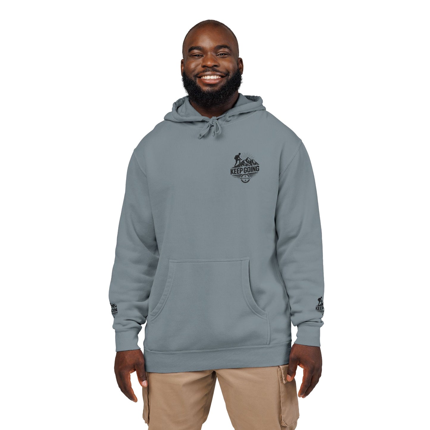 Keep Going Hoodie | Motivational Text Pigment-Dyed Hoodie