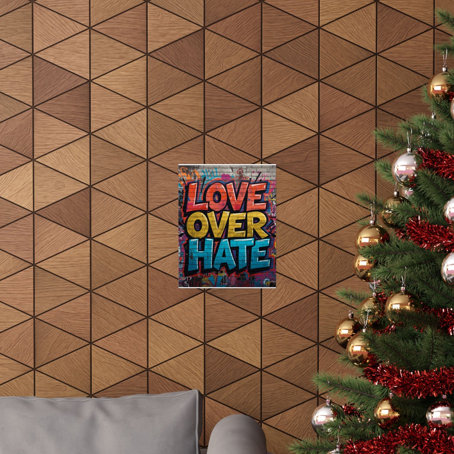 Love Over Hate Matte Poster — Bold Graffiti Street Art Wall Print