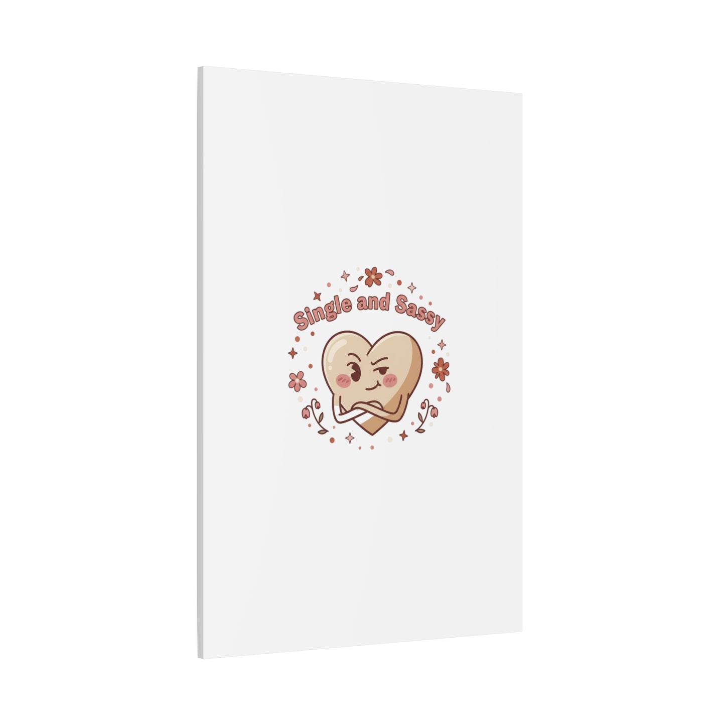 Single and Sassy Heart Canvas | Anti‑Valentine, Pastel Cynic Wall Art