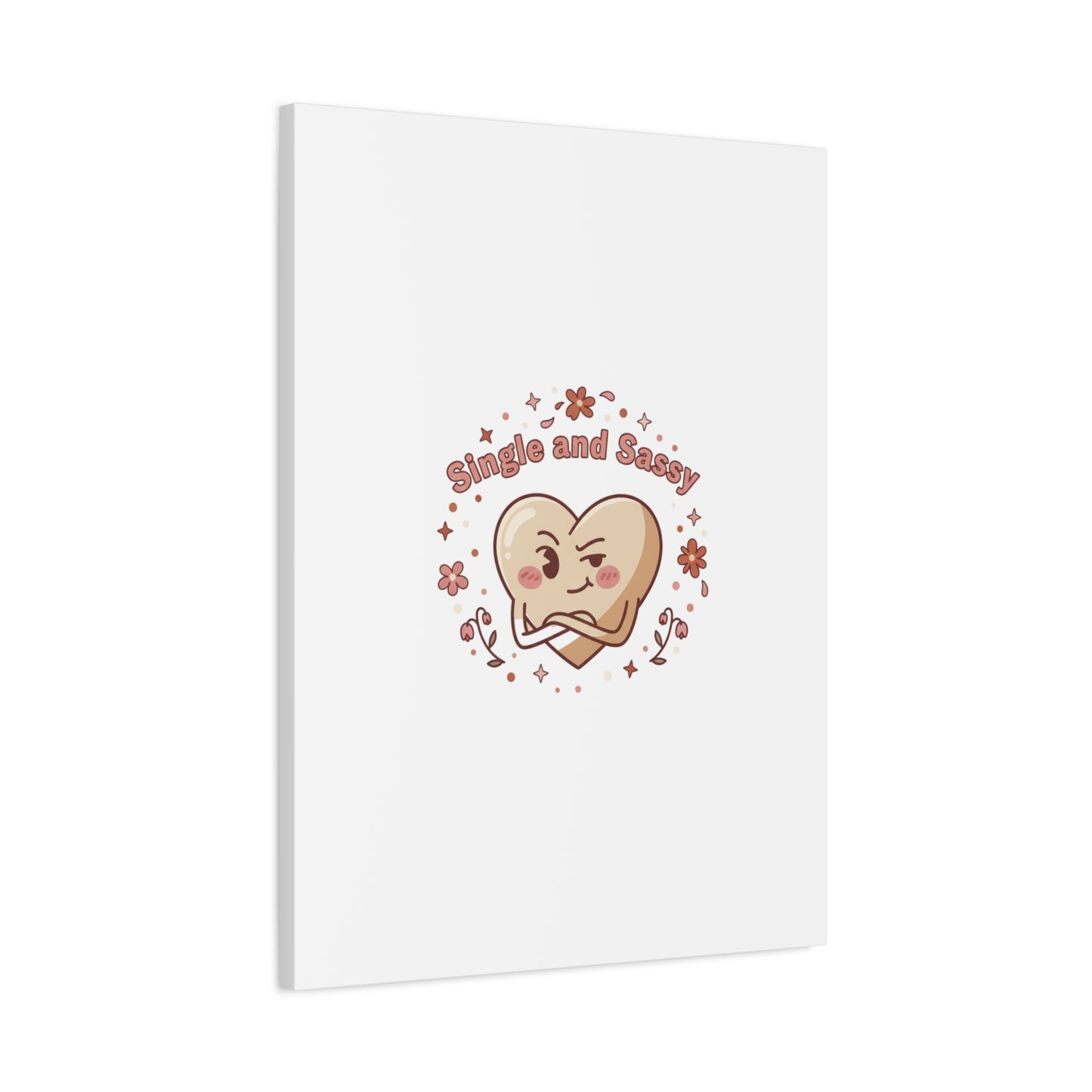 Single and Sassy Heart Canvas | Anti‑Valentine, Pastel Cynic Wall Art