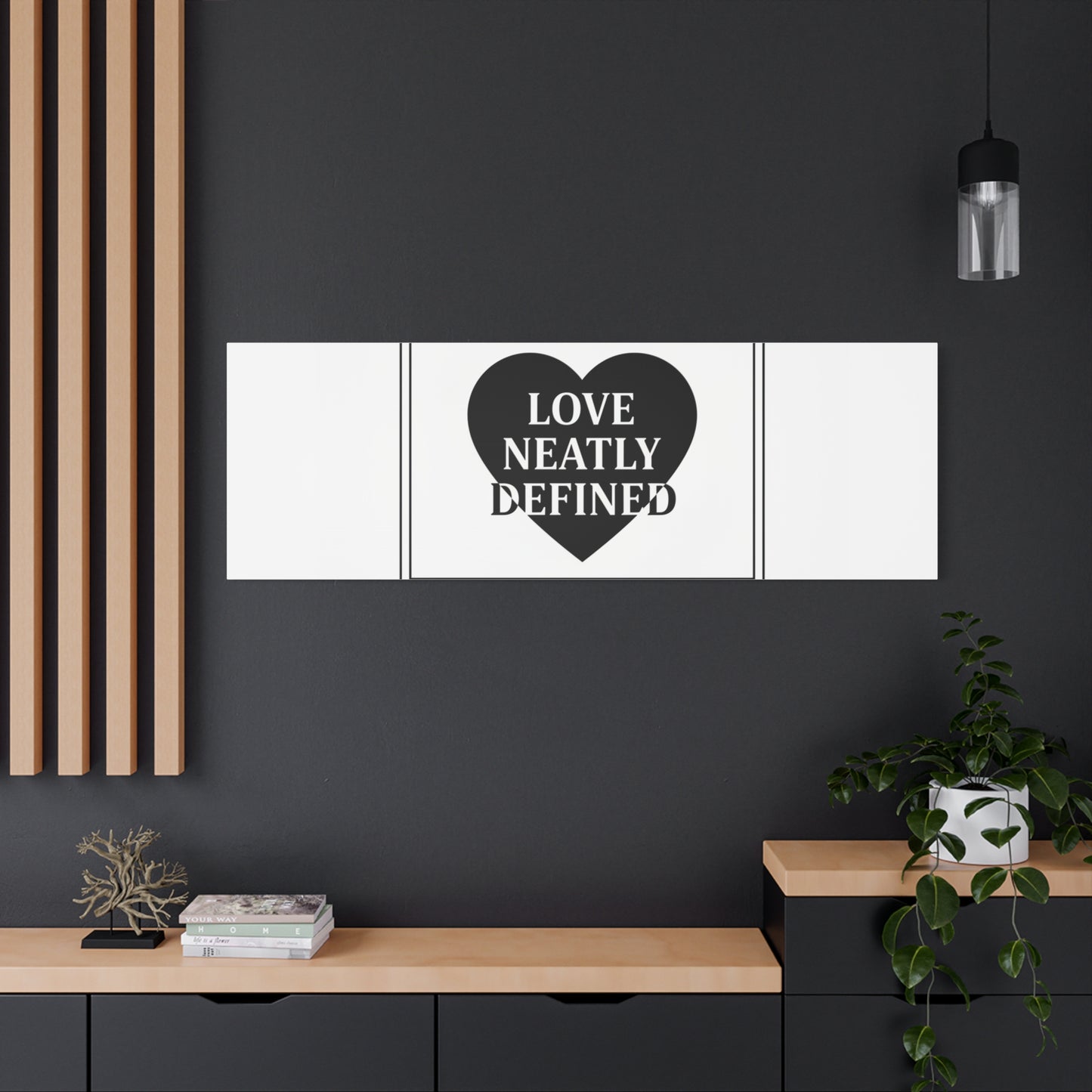 Love Neatly Defined Canvas, editorial black and white love print | elegant typography poster
