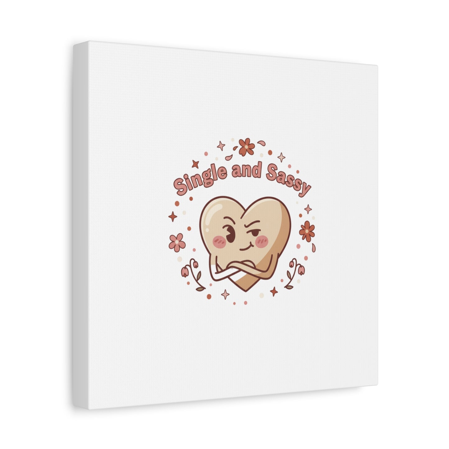 Single and Sassy Heart Canvas | Anti‑Valentine, Pastel Cynic Wall Art
