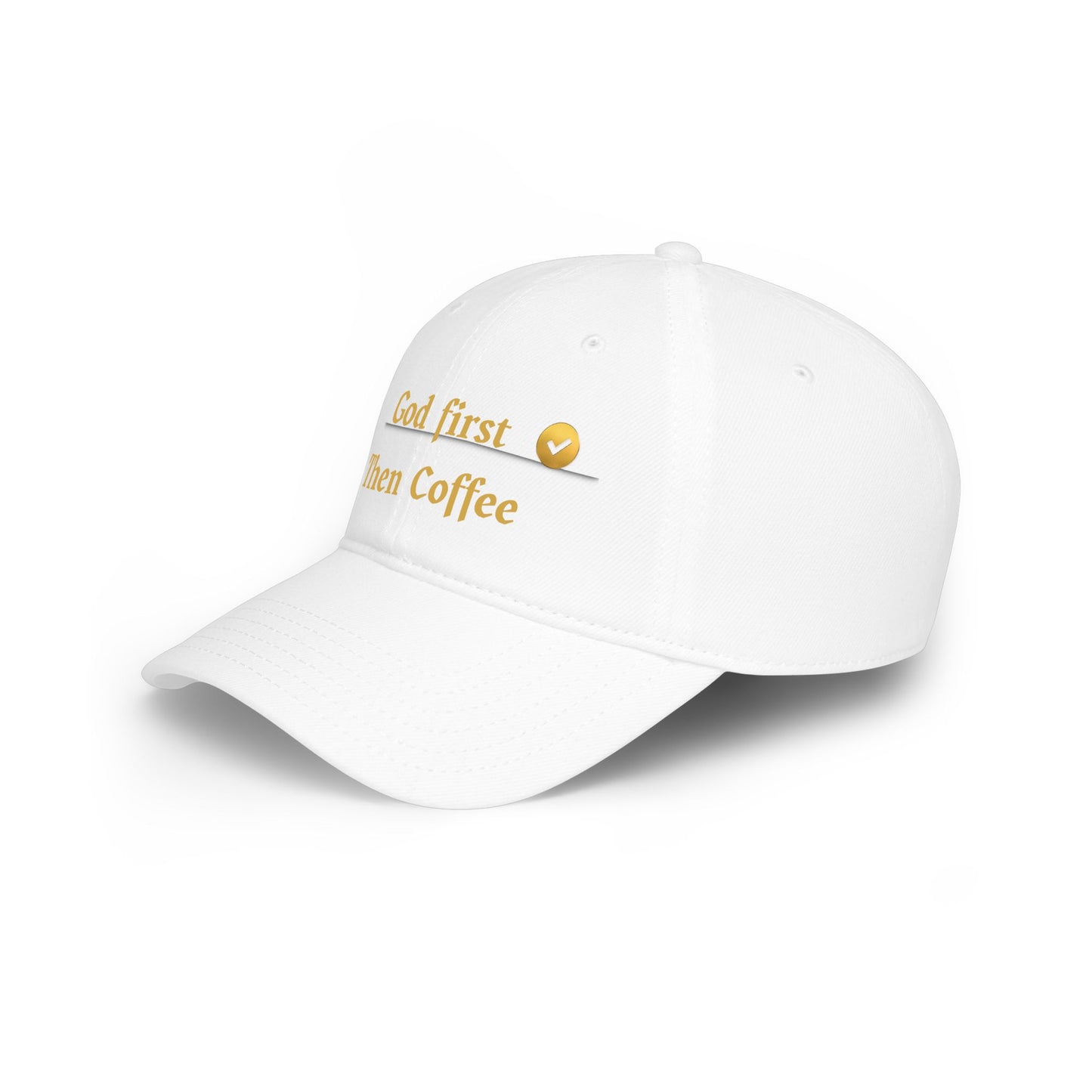 God First Then Coffee Baseball Cap - Christian Faith Prayer Hat