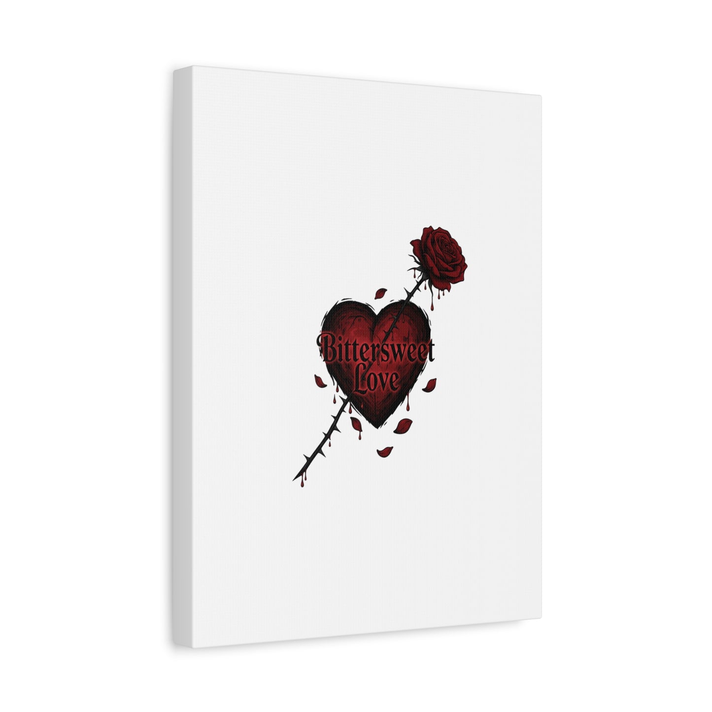 Bittersweet Love heart & thorn rose Canvas | Goth Valentine, Dark Romance Art Print