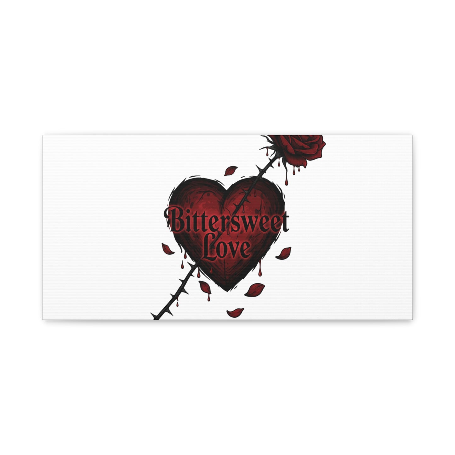 Bittersweet Love heart & thorn rose Canvas | Goth Valentine, Dark Romance Art Print