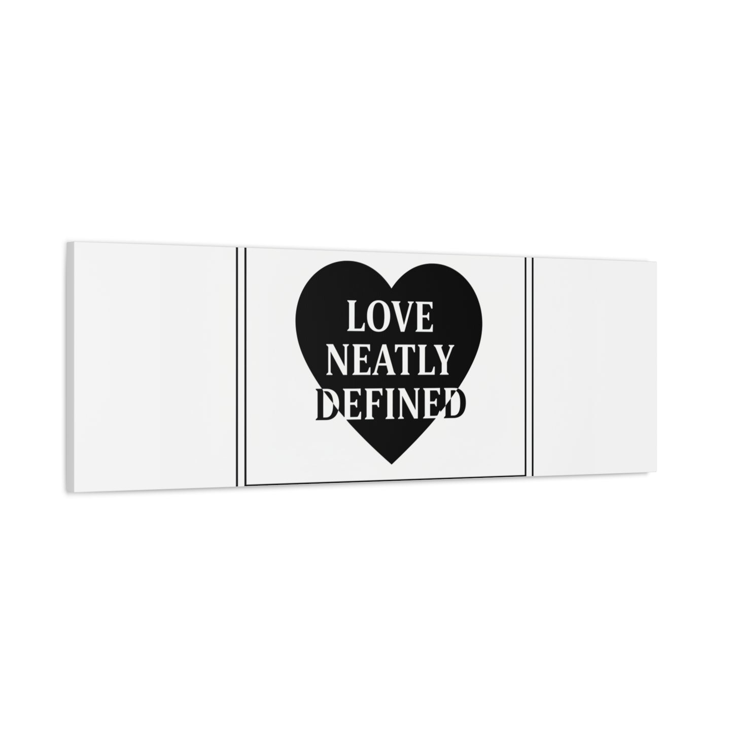 Love Neatly Defined Canvas, editorial black and white love print | elegant typography poster