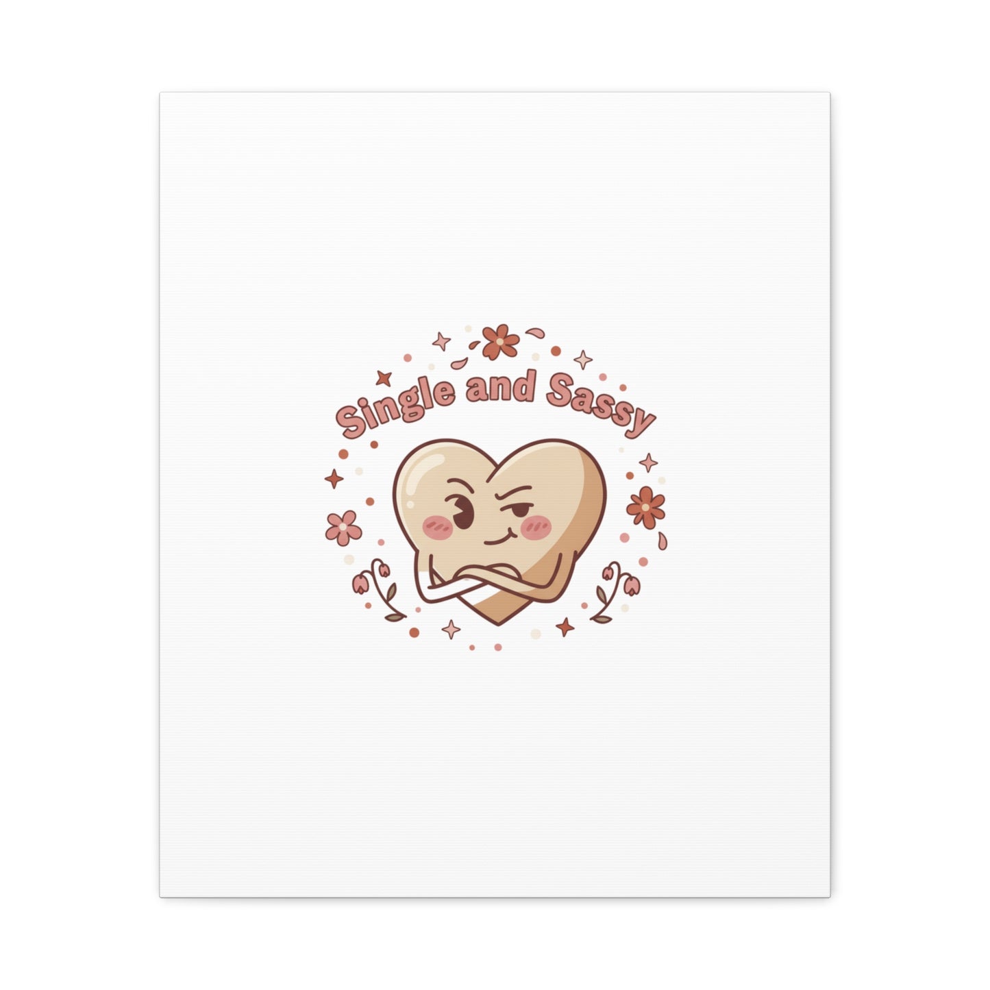 Single and Sassy Heart Canvas | Anti‑Valentine, Pastel Cynic Wall Art