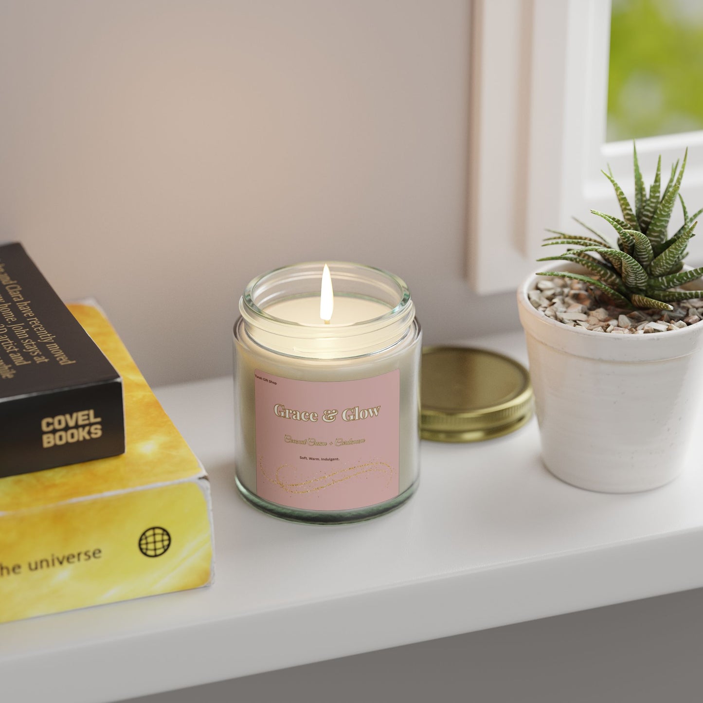 Coconut Apricot Scented Candle (4oz/9oz) – Grace & Glow Jar