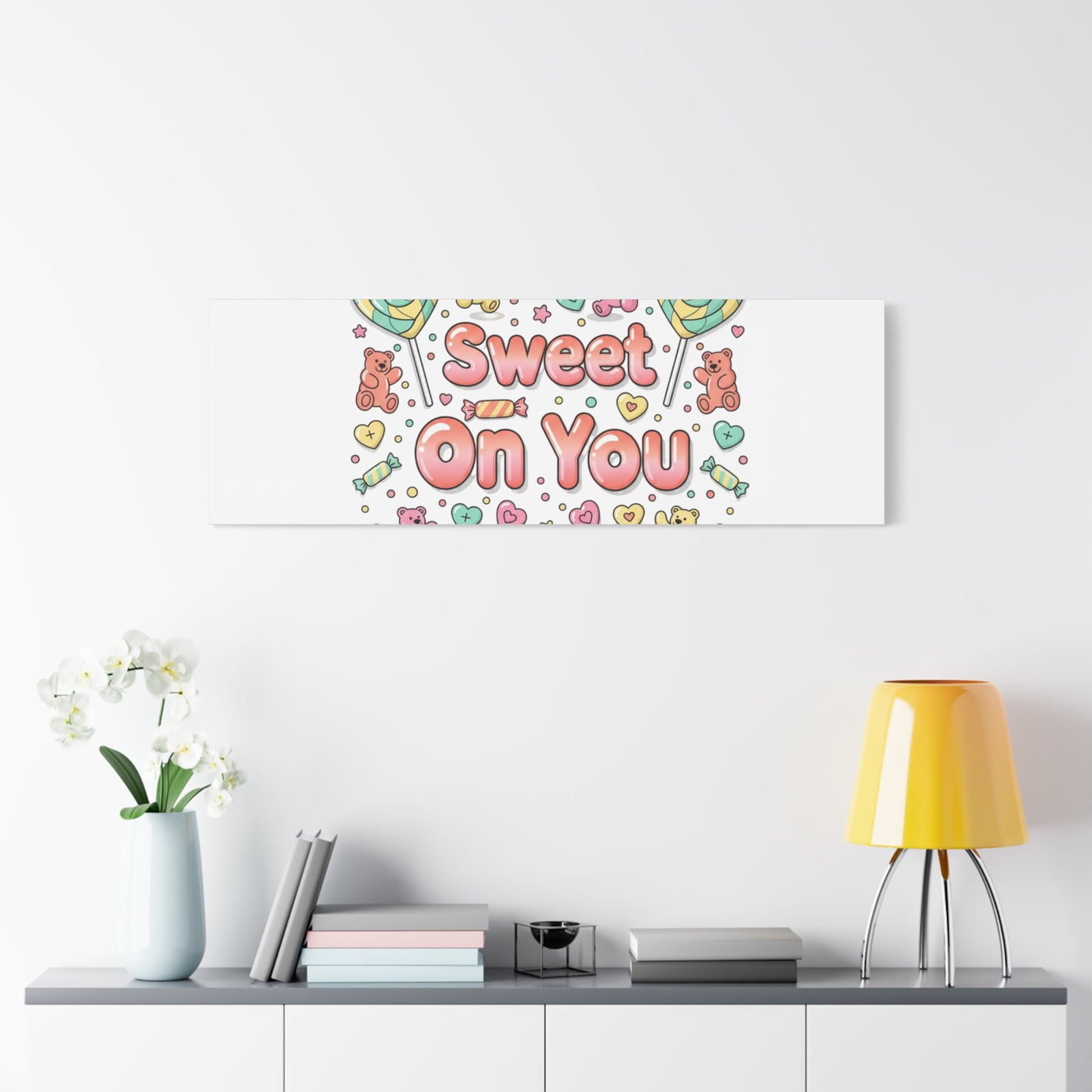 Sweet On You Canvas | Valentine Candycore heart candy pattern, pastel snackcore art