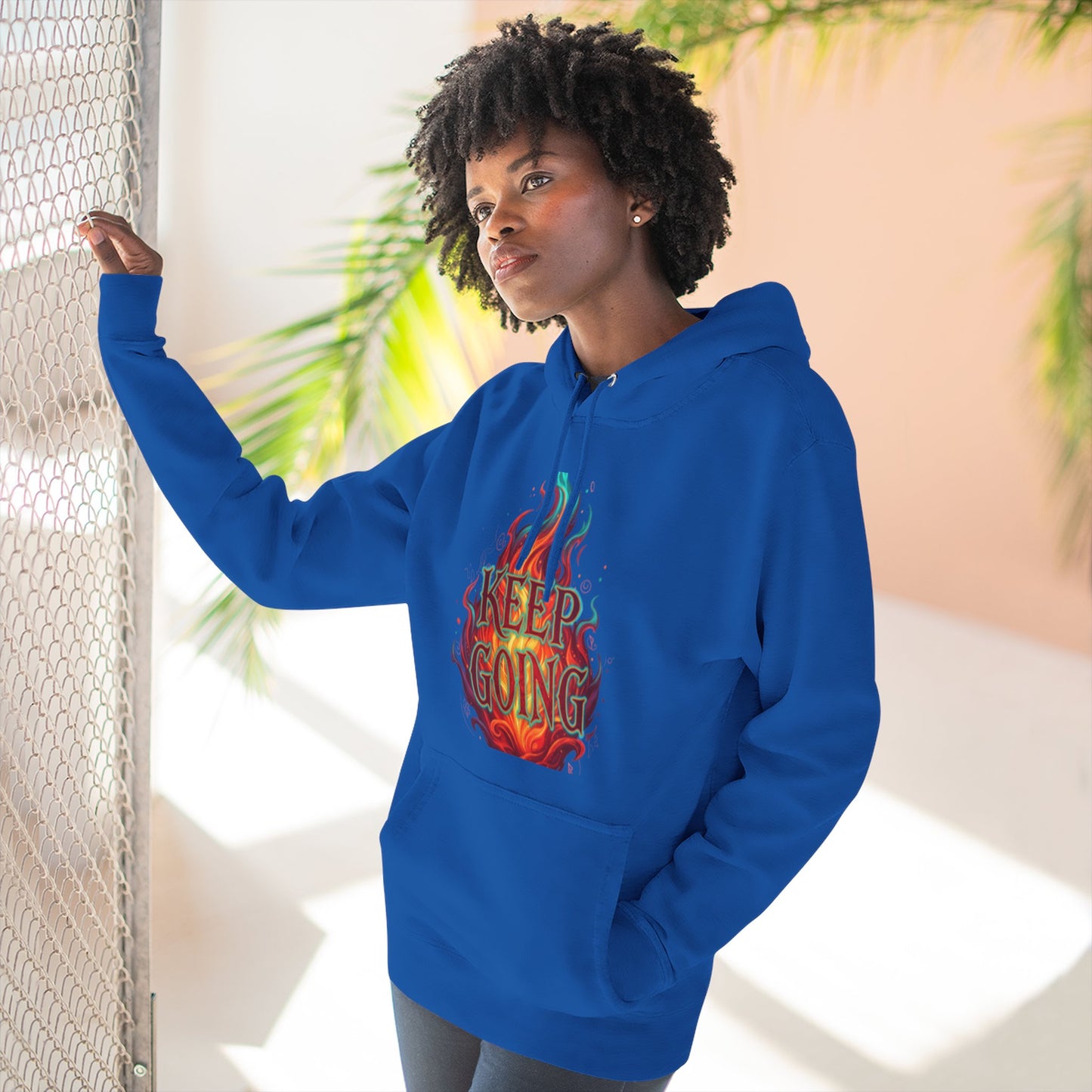 Keep Going No Excuses Hoodie | Motivational Flame Design