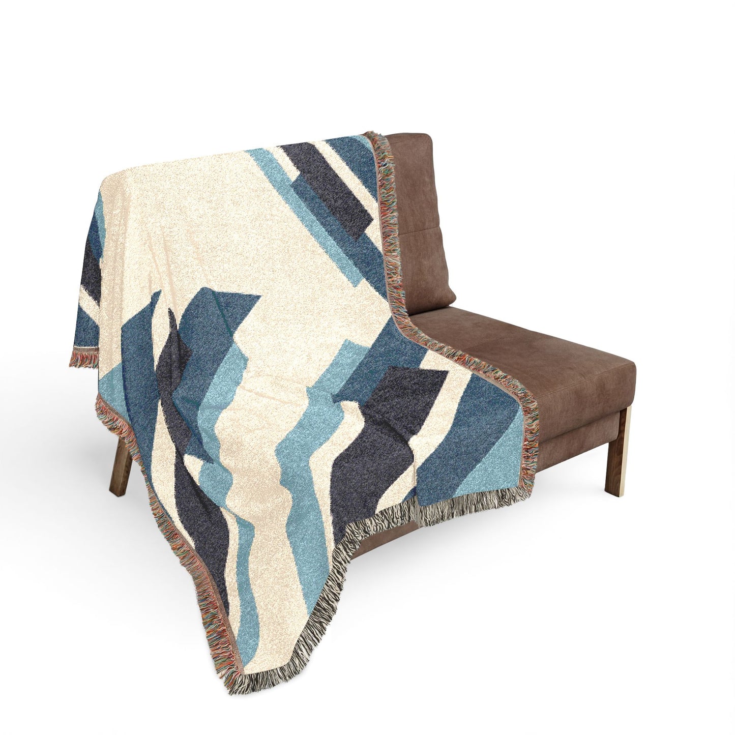 Geometric Diagonal Stripes Woven Blanket | Modern Abstract Throw