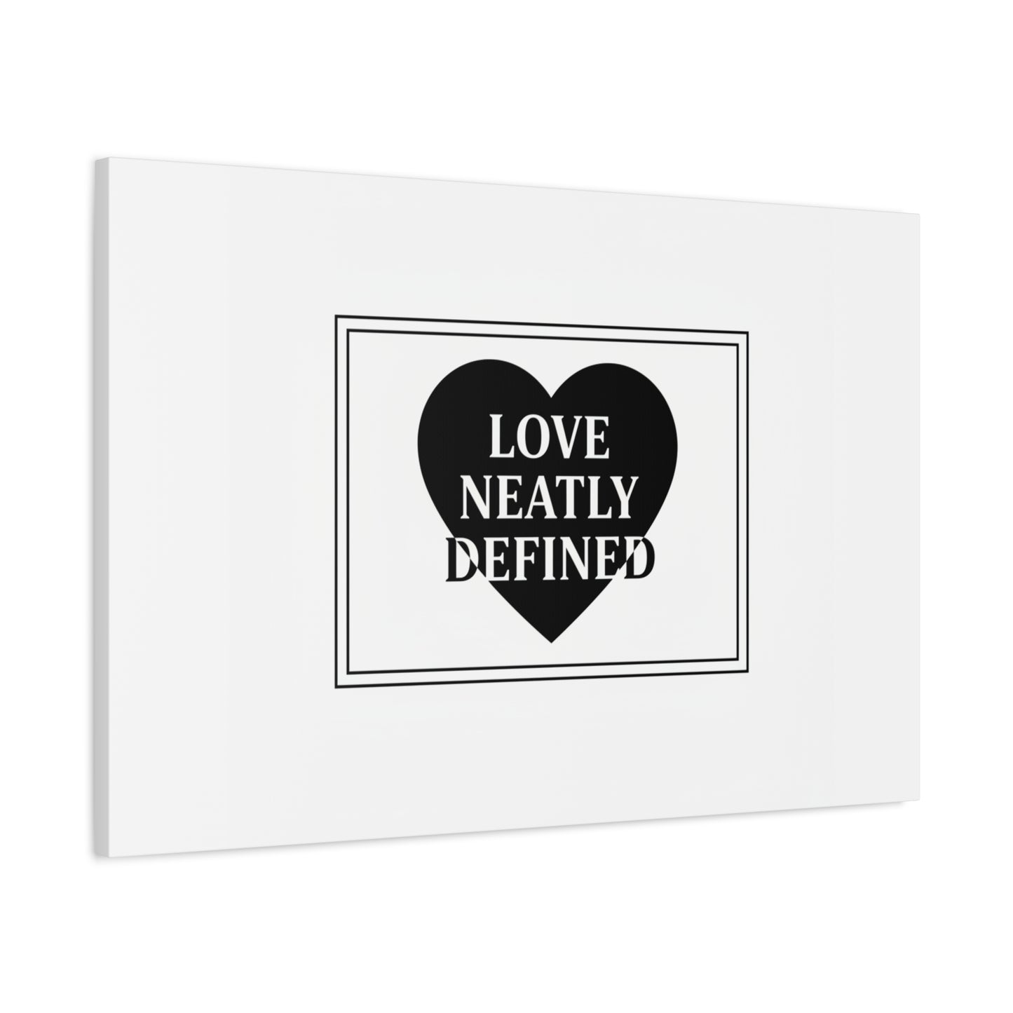 Love Neatly Defined Canvas, editorial black and white love print | elegant typography poster