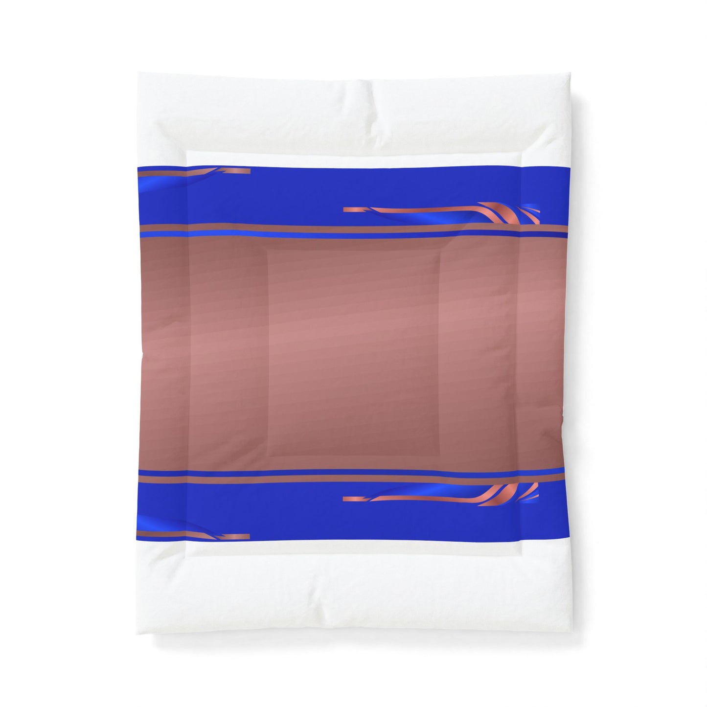 Golden Ribbon Cotton Comforter – Modern Minimalist Bedspread with Blue & Red Accents