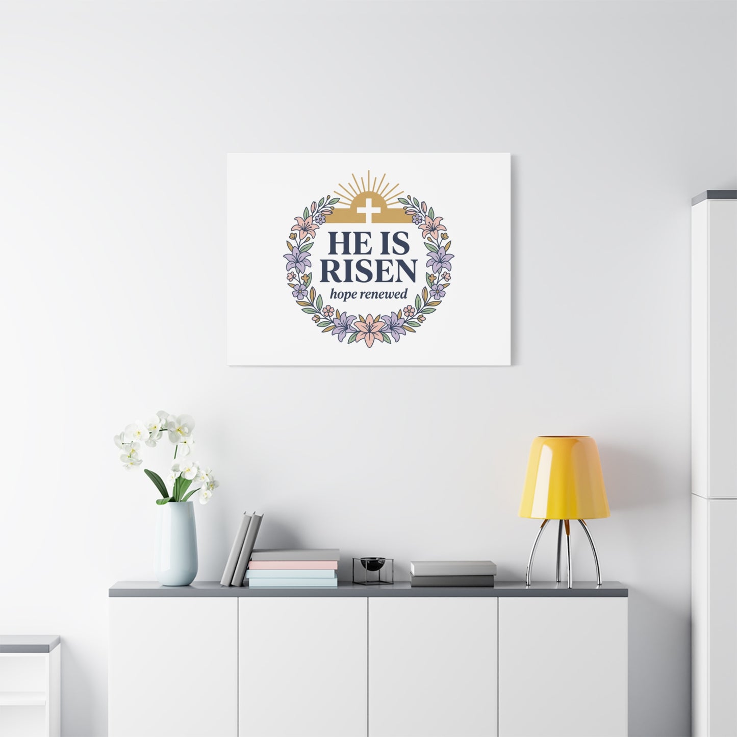 He Is Risen Canvas | Christian Easter Wall Art, Resurrection Scripture