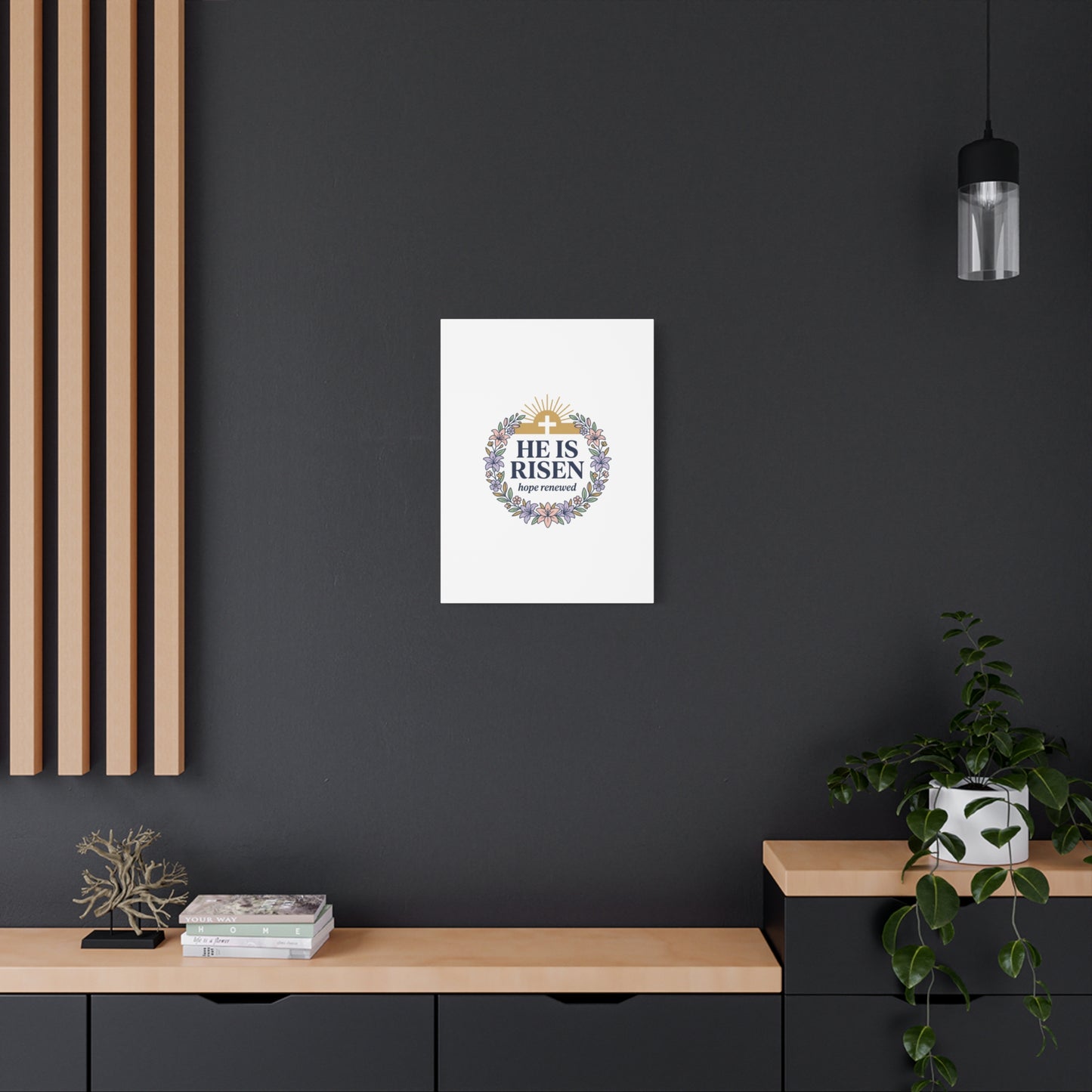 He Is Risen Canvas | Christian Easter Wall Art, Resurrection Scripture