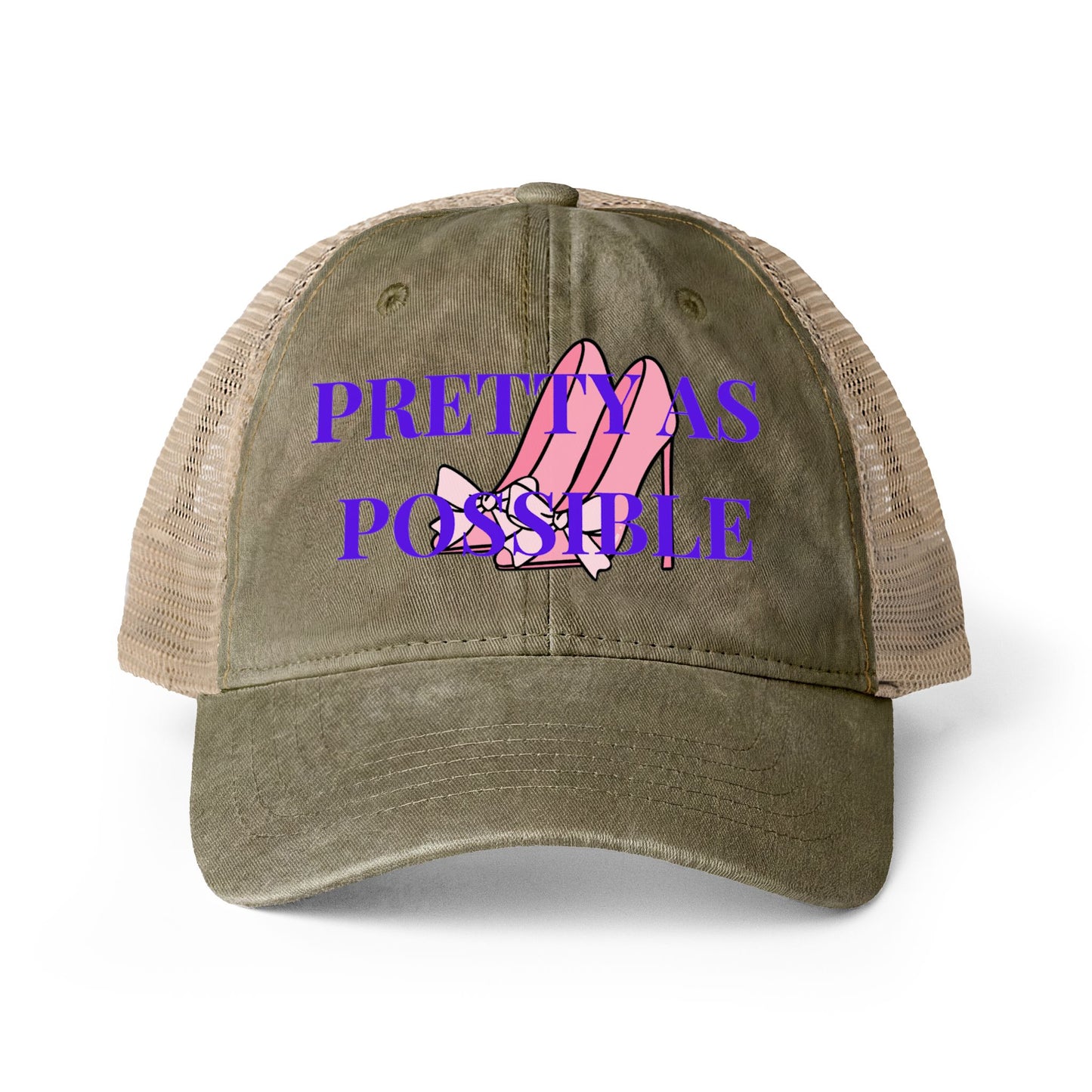 Pretty Is Possible Embroidered Trucker Hat  Inspirational Womens Cap Trendy  Hat  Cute Motivational Gif