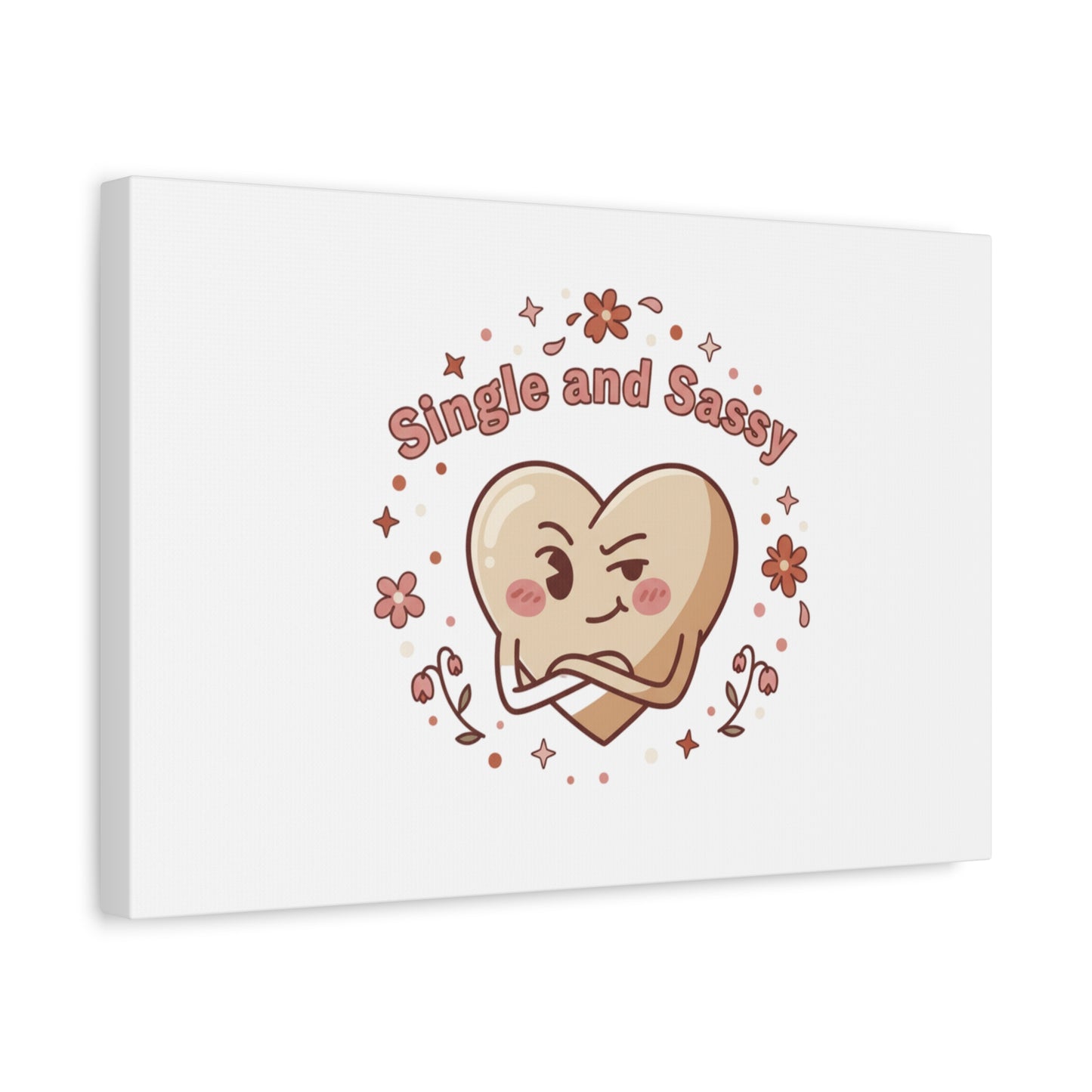Single and Sassy Heart Canvas | Anti‑Valentine, Pastel Cynic Wall Art