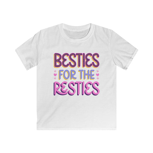 Kids Tee — "Besties for the Resties" Pink & Purple Friendship T-Shirt for Girls