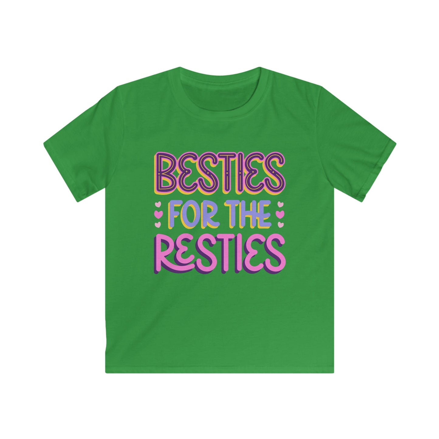 Kids Tee — "Besties for the Resties" Pink & Purple Friendship T-Shirt for Girls