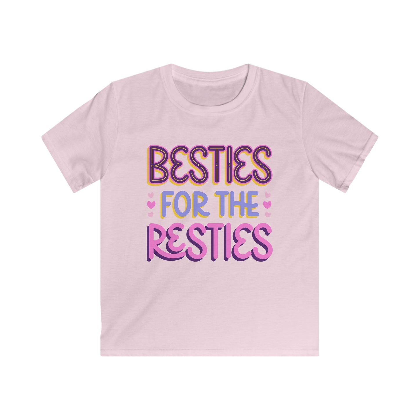 Kids Tee — "Besties for the Resties" Pink & Purple Friendship T-Shirt for Girls