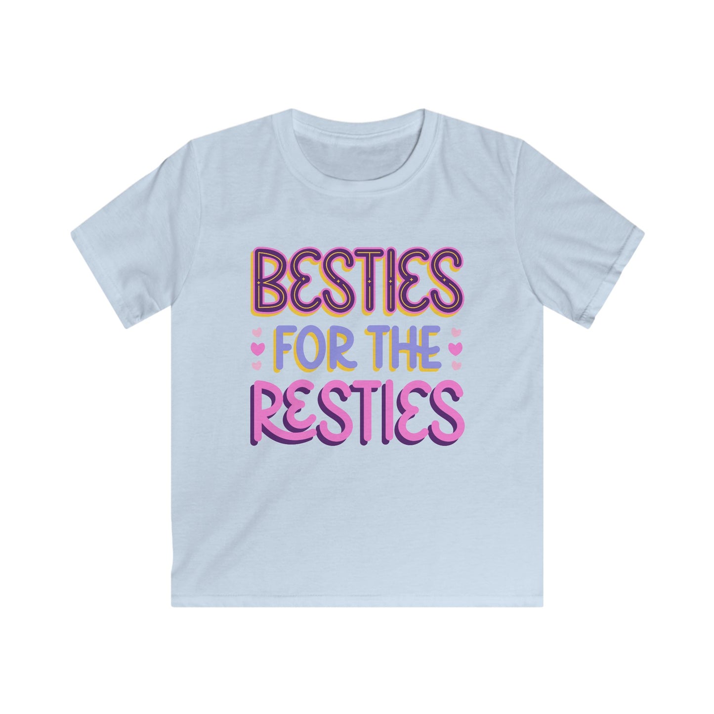 Kids Tee — "Besties for the Resties" Pink & Purple Friendship T-Shirt for Girls