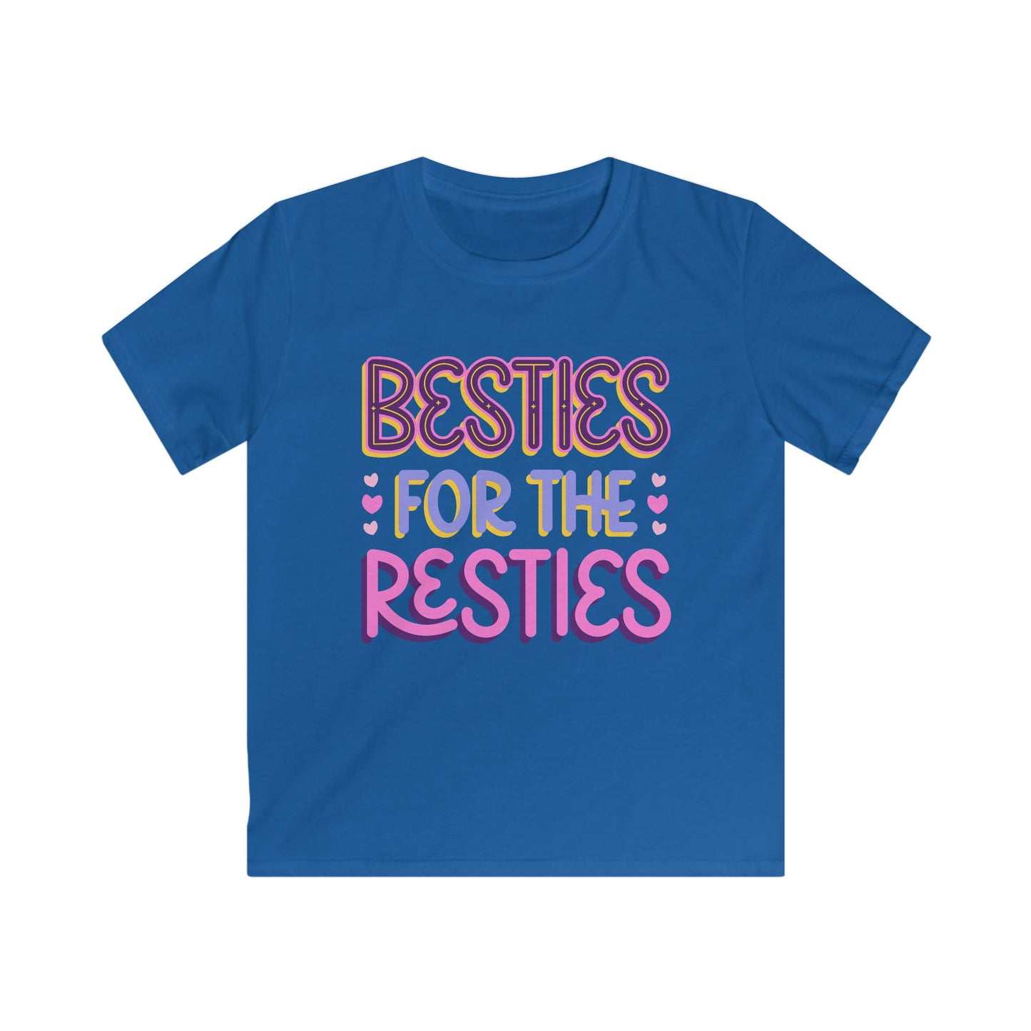 Kids Tee — "Besties for the Resties" Pink & Purple Friendship T-Shirt for Girls