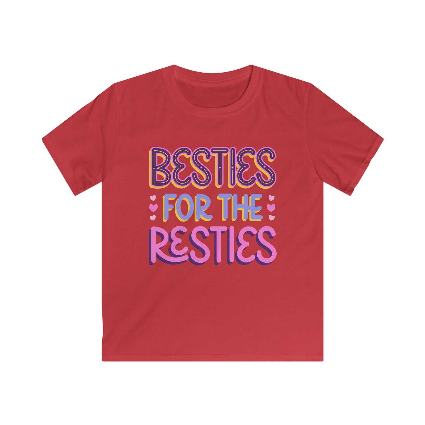 Kids Tee — "Besties for the Resties" Pink & Purple Friendship T-Shirt for Girls