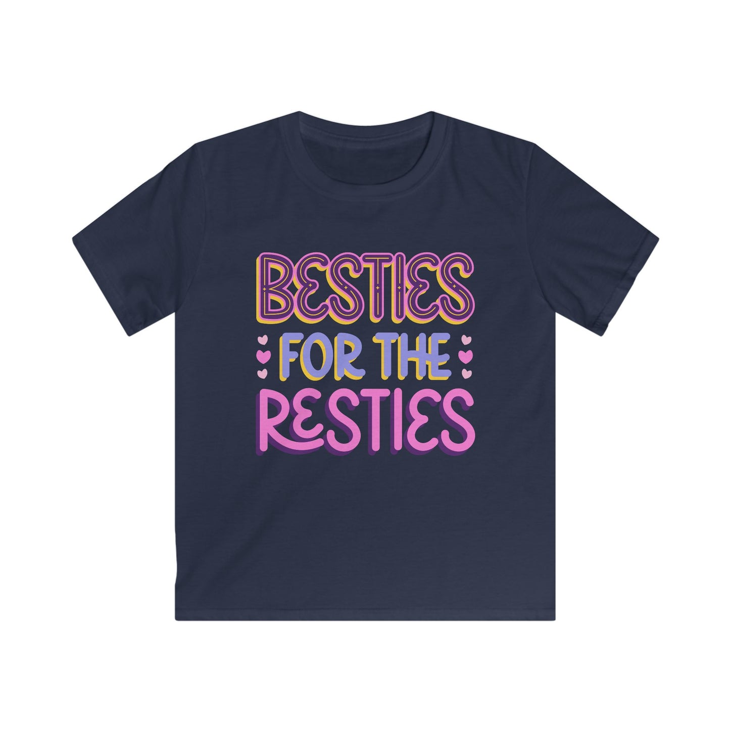 Kids Tee — "Besties for the Resties" Pink & Purple Friendship T-Shirt for Girls