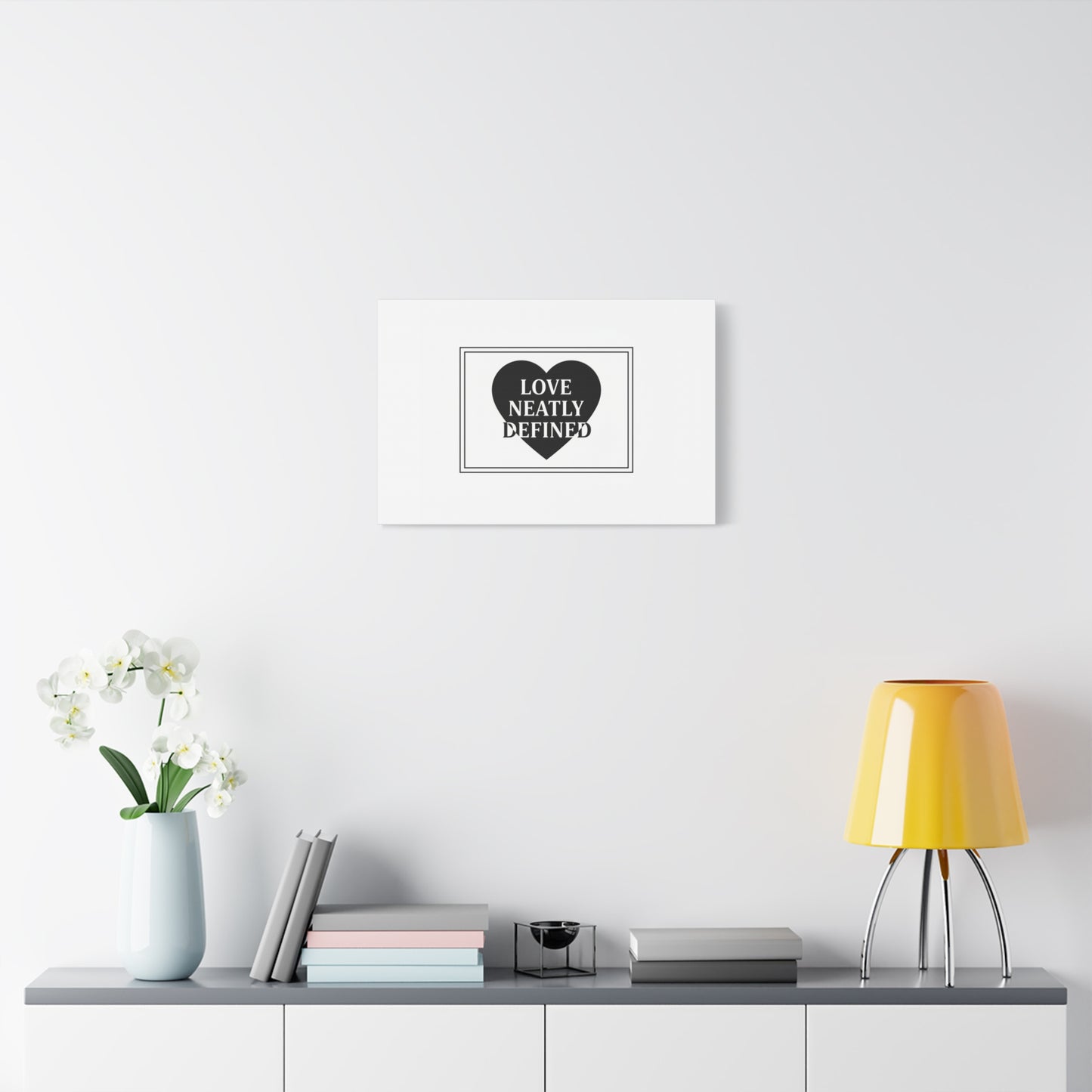 Love Neatly Defined Canvas, editorial black and white love print | elegant typography poster