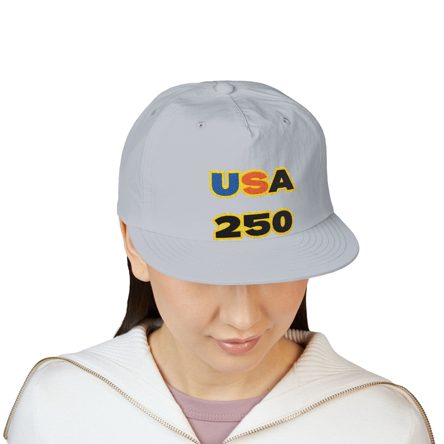 USA 250 Surf Cap | Embroidered Trucker Hat, White Snapback