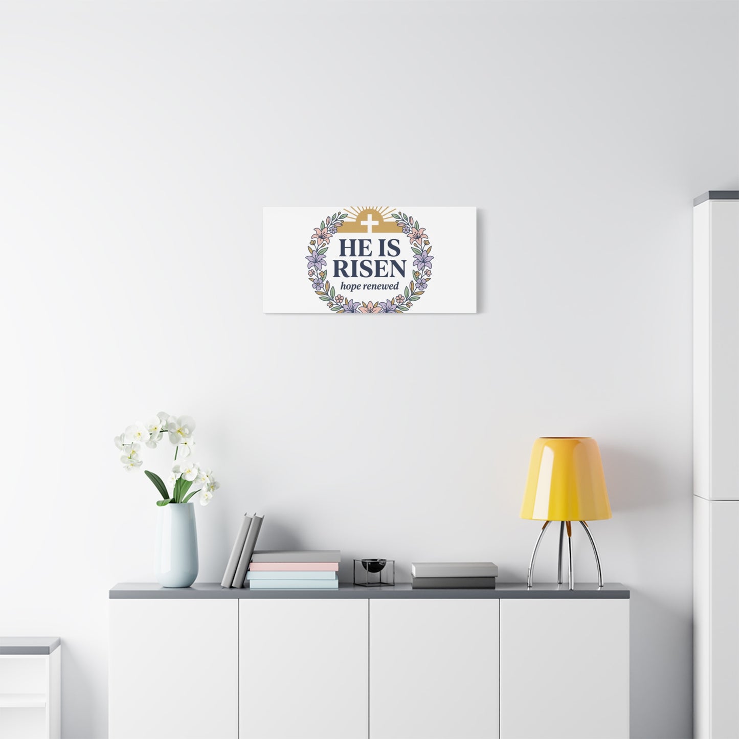 He Is Risen Canvas | Christian Easter Wall Art, Resurrection Scripture