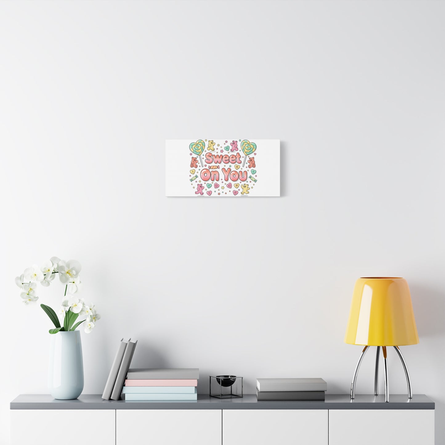 Sweet On You Canvas | Valentine Candycore heart candy pattern, pastel snackcore art