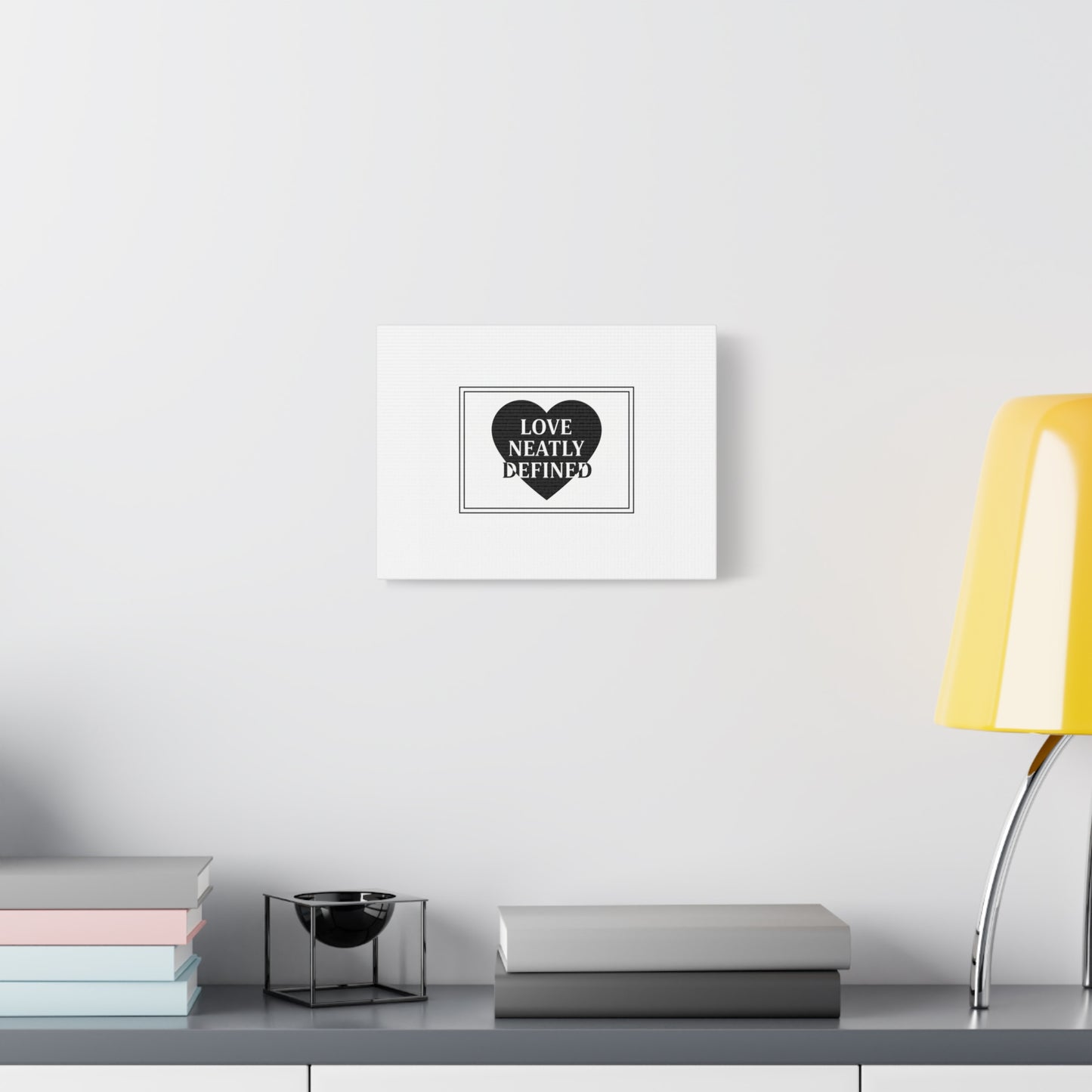 Love Neatly Defined Canvas, editorial black and white love print | elegant typography poster
