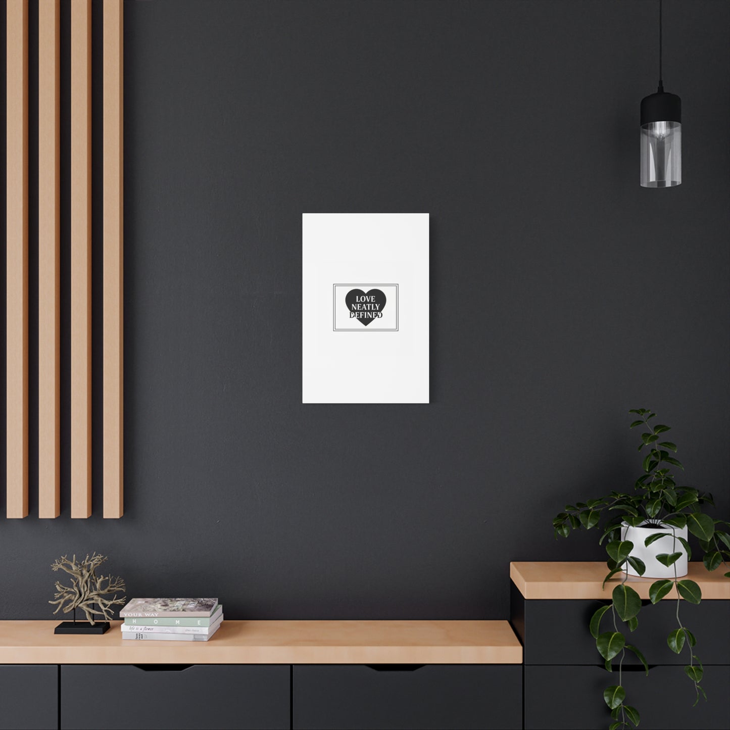 Love Neatly Defined Canvas, editorial black and white love print | elegant typography poster