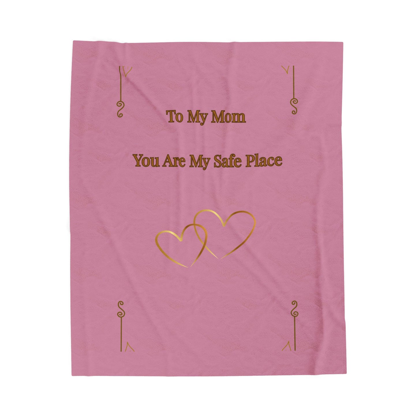 To My Mom Velveteen Blanket – “You Are My Safe Place” Plush Throw for Mother's Day & Comfort
