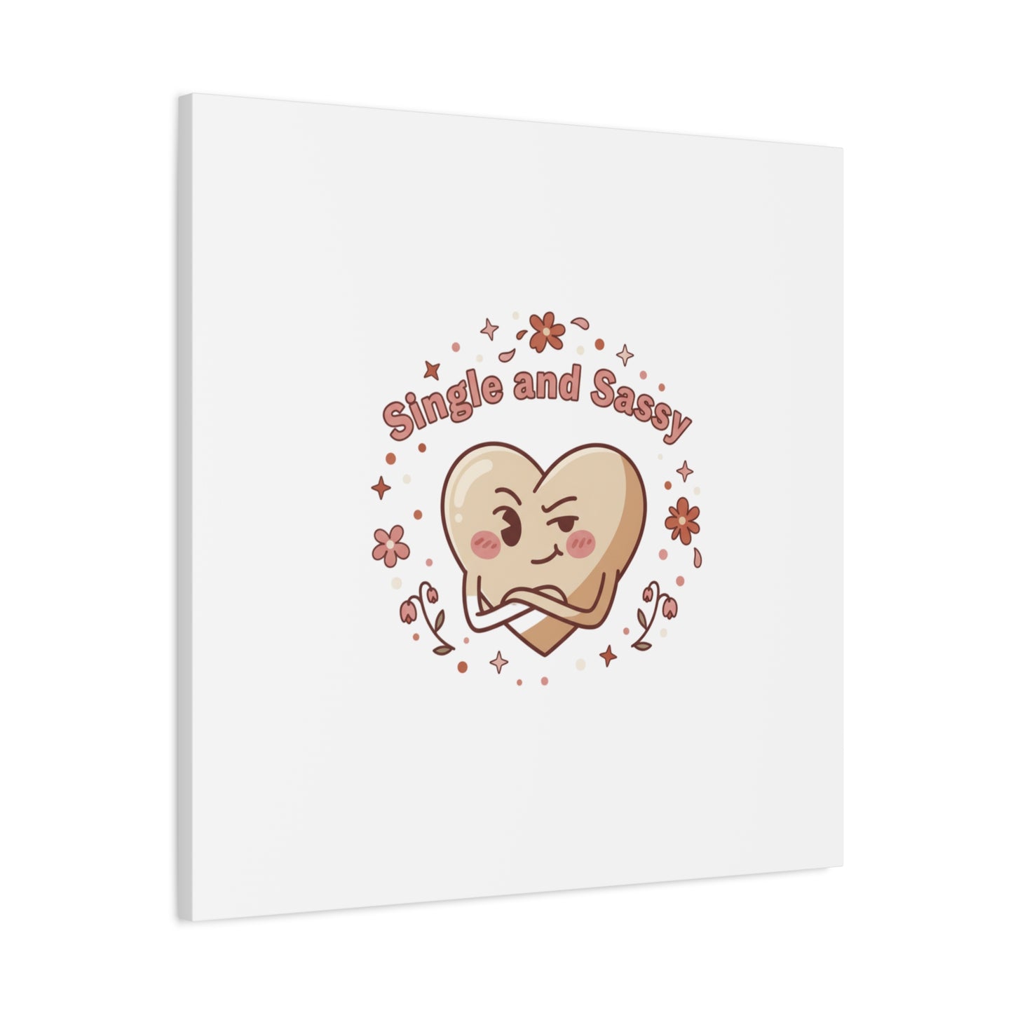 Single and Sassy Heart Canvas | Anti‑Valentine, Pastel Cynic Wall Art
