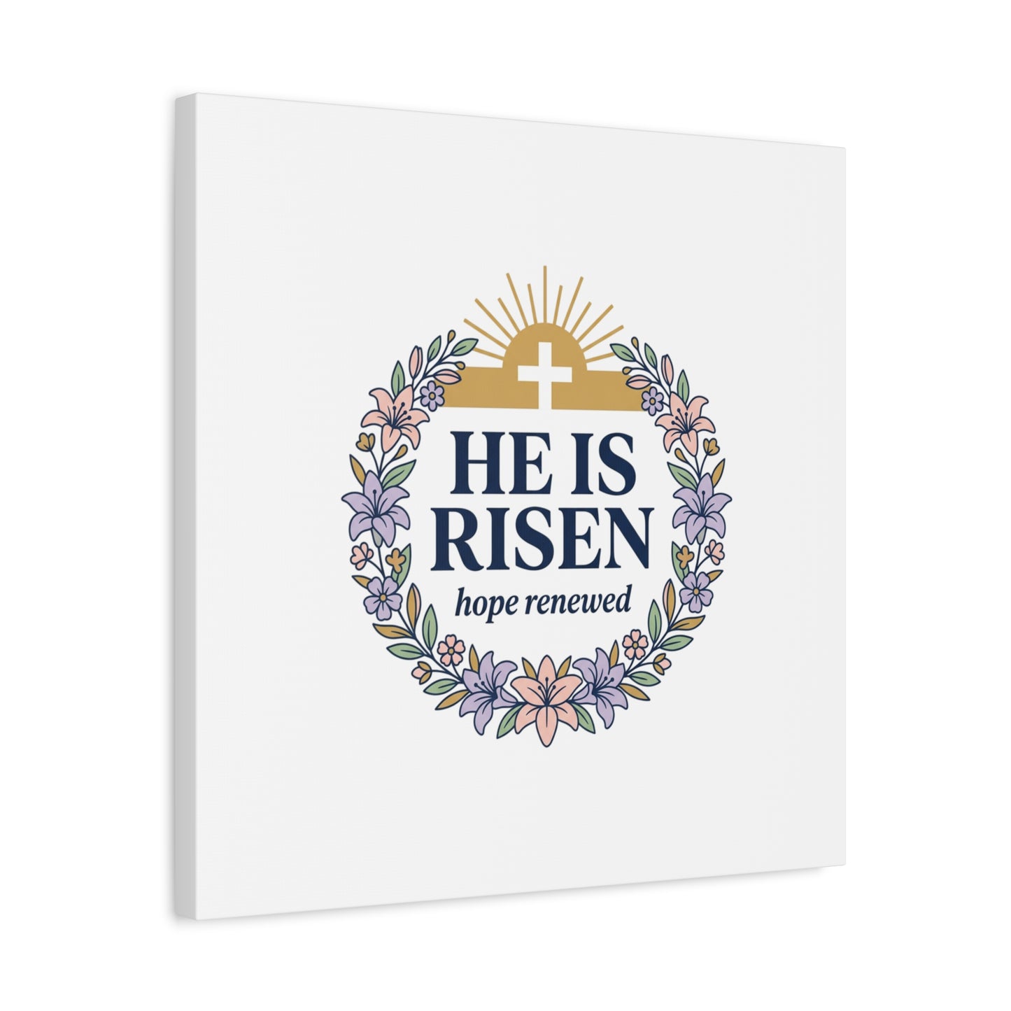 He Is Risen Canvas | Christian Easter Wall Art, Resurrection Scripture