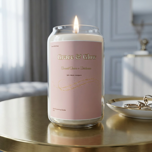Soy Candle — "Grace & Glow" Scented Jar, 13.75 oz (Soft, Warm, Radiance)