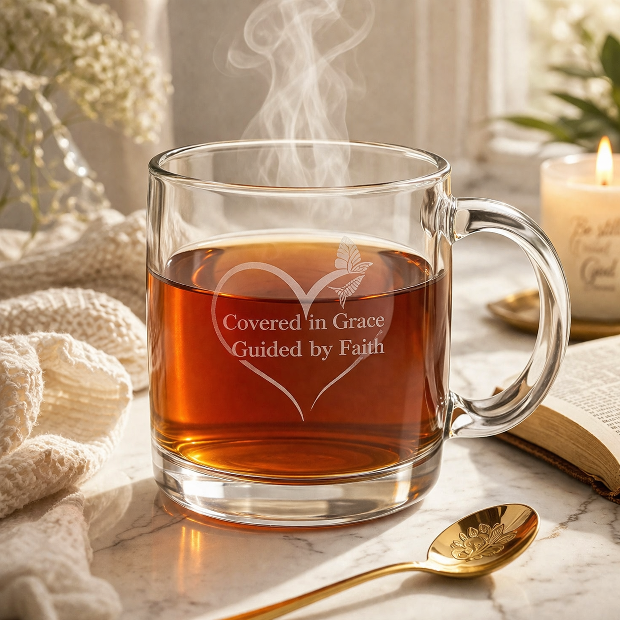 Glass Coffee Mug, 12.25oz (Engraving)
