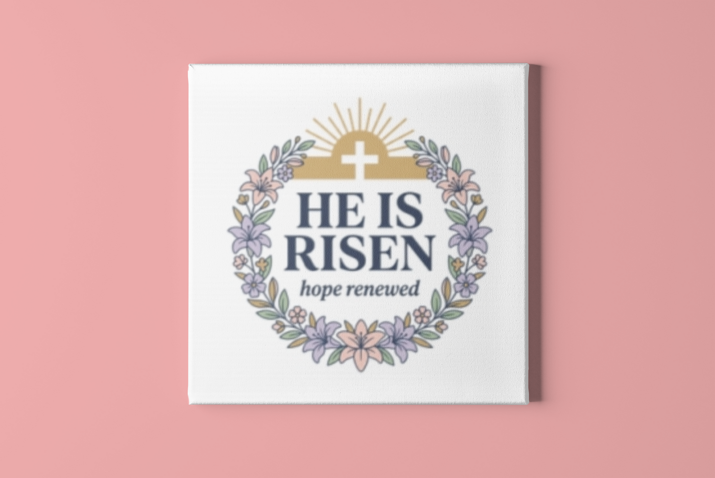 He Is Risen Canvas | Christian Easter Wall Art, Resurrection Scripture