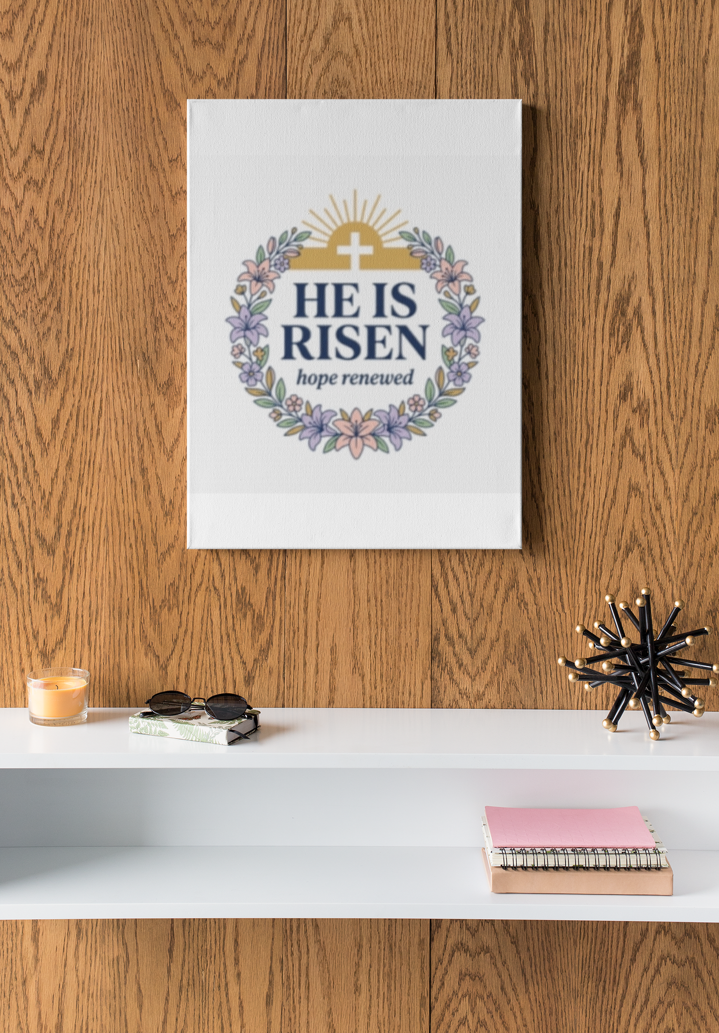 He Is Risen Canvas | Christian Easter Wall Art, Resurrection Scripture