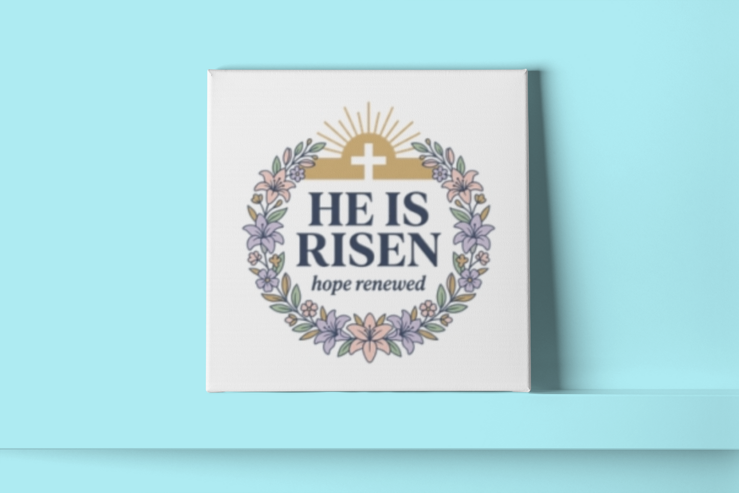 He Is Risen Canvas | Christian Easter Wall Art, Resurrection Scripture