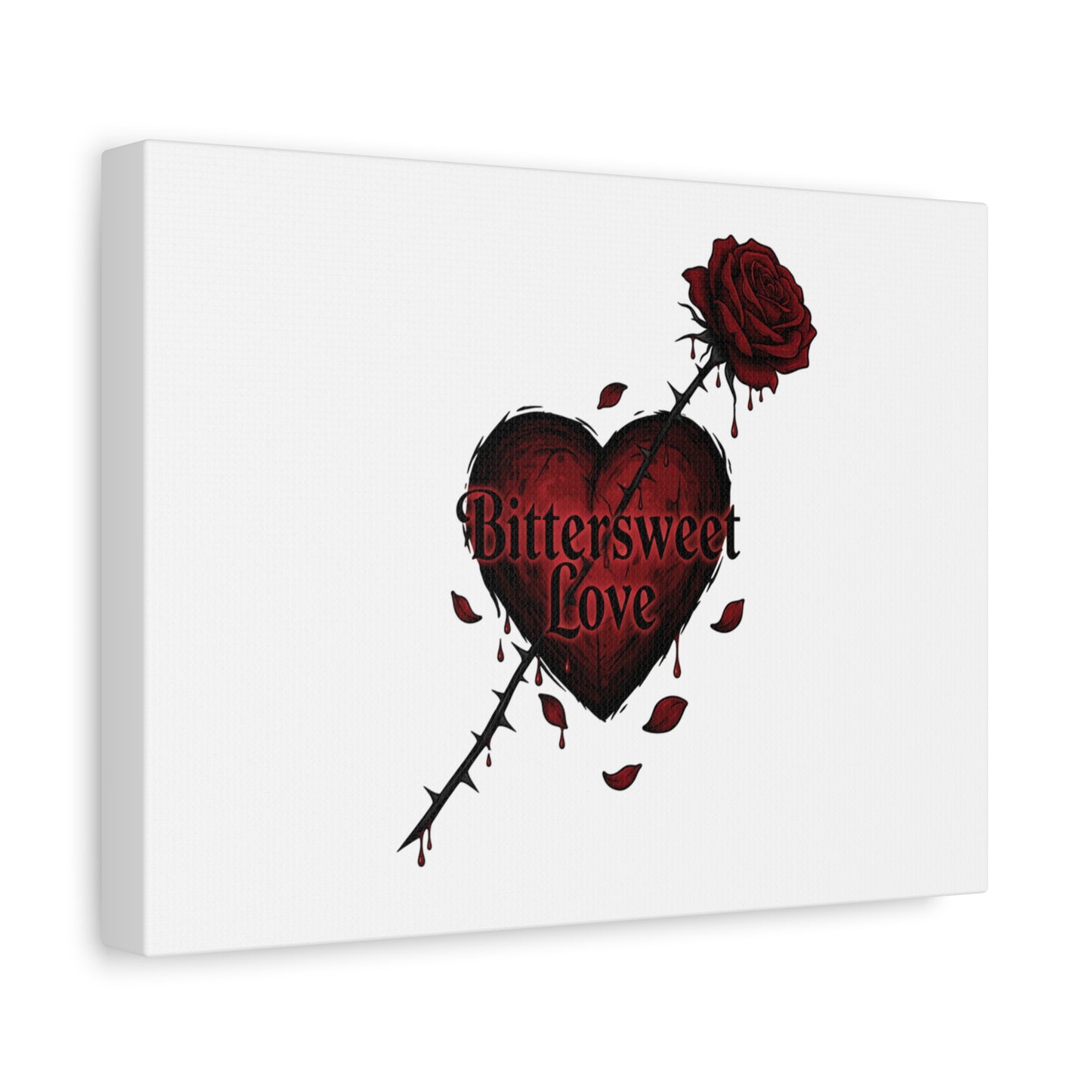 Bittersweet Love heart & thorn rose Canvas | Goth Valentine, Dark Romance Art Print