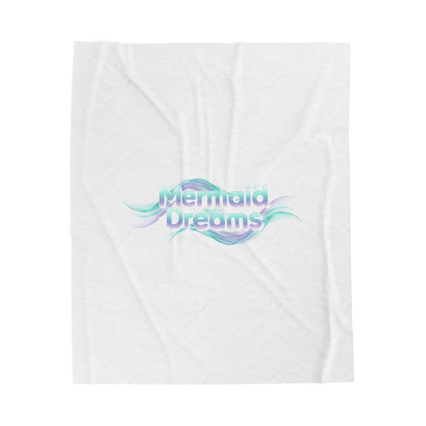 Mermaid Dreams Blanket | iridescent text, pearly word accent