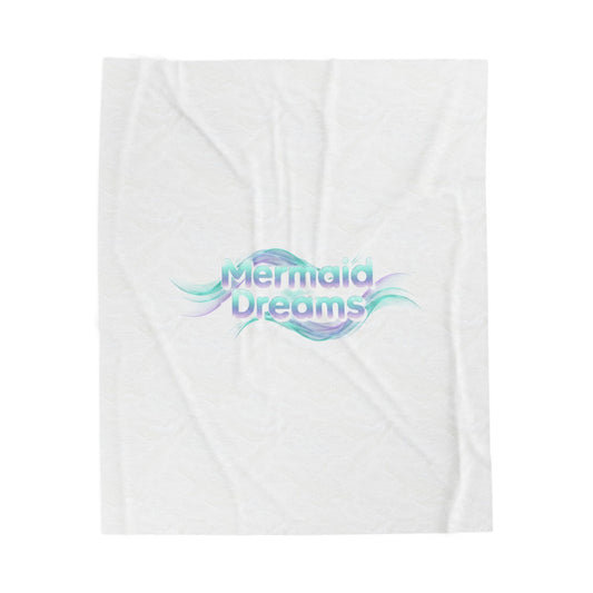 Mermaid Dreams Blanket | iridescent text, pearly word accent