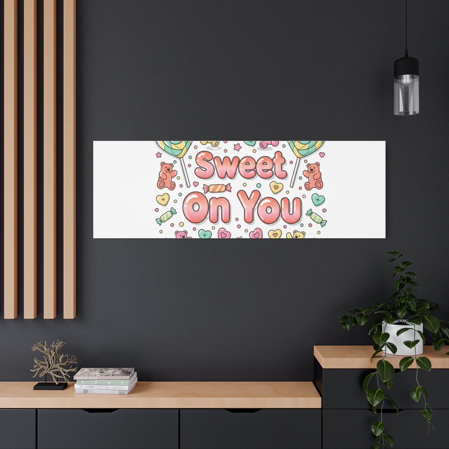 Sweet On You Canvas | Valentine Candycore heart candy pattern, pastel snackcore art