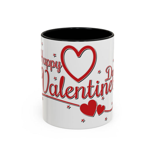 Happy Valentine's Day Heart Design Mug | Accent Coffee Mug 11oz/15oz